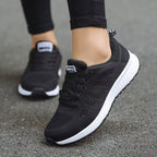 Women's Lightweight Knit Sneakers – Breathable Slip-On Running Shoes