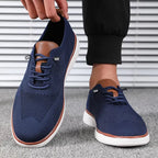 Men's Business Casual Knit Sneakers – Breathable Lace-Up Dress Shoes